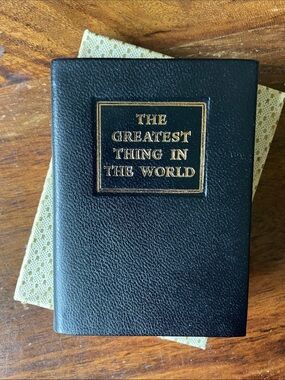Tiny Black Leather Book “The Greatest Thing In The World" Drummond original box